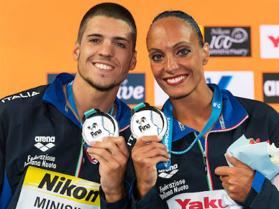 6 Mariangela Perrupato e Giorgio Minisini argento nel libero del duo misto il 22 luglio